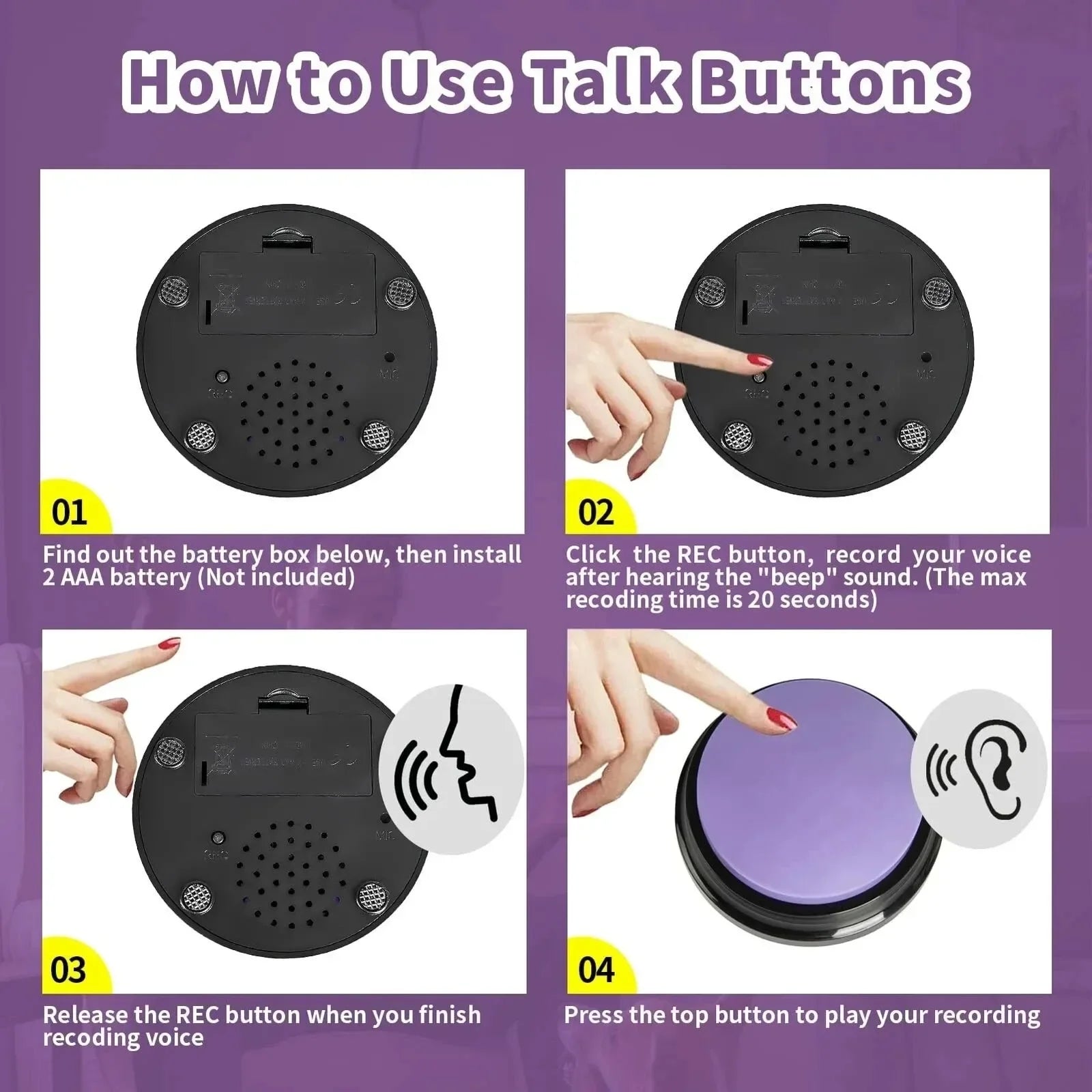 Dog Voice Recording Communication Buttons-8PCS